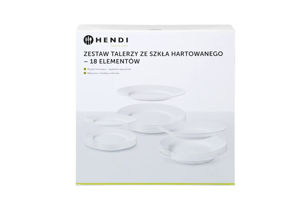 Zestaw talerzy Opal - 18 elementów, 18 szt., ⌀mm Hendi 795224