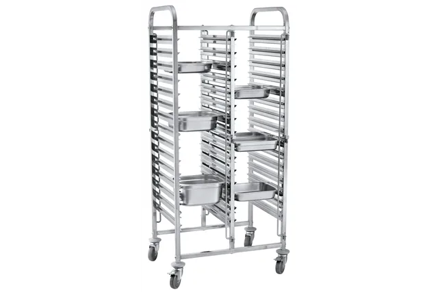 Wózek do transportu pojemników podwójny 30×GN 1/1, 798x610x1710mm Hendi 810576