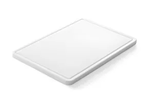 Deska do krojenia uniwersalna z wycięciem, biały, 355x250x15mm, Prostokątny Hendi 826362