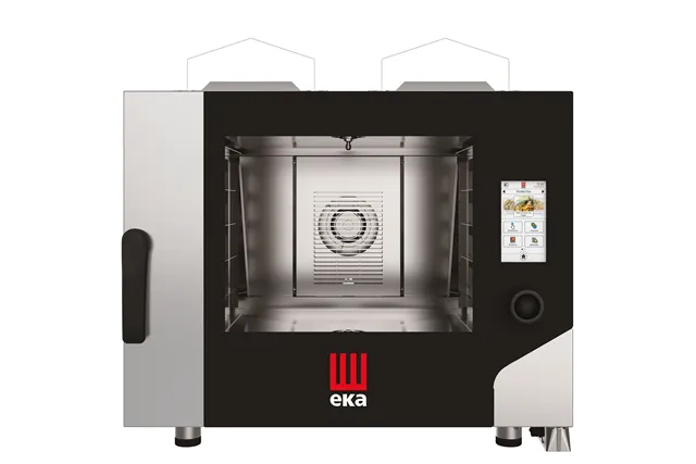 Piec konwekcyjno-parowy Millennial Touch Screen Bakery z myciem 4× 600×400mm gazowy 9300kW 850x1035x800mm Tecnoeka MKF464GTS