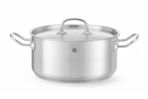 Garnek niski z pokrywą, Kitchen Line, 4,9L, ⌀240x110mm Hendi 836026