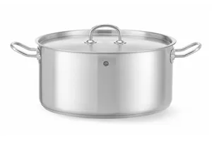 Garnek niski z pokrywą, Kitchen Line, 12L, ⌀320x150mm Hendi 836040