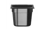 Pojemnik GN 1/6 z czarnego poliwęglanu, Profi Line, GN 1/6, 2,4L, czarny, 176x162x150mm Hendi 862711