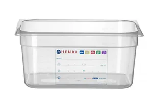 Pojemnik GN 1/2 HACCP, GN 1/2, 9,5L, transparentny, 325x265x150mm Hendi 880166