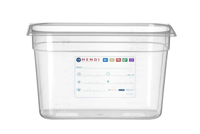 Pojemnik GN 1/3 HACCP, GN 1/3, 7,8L, transparentny, 325x176x200mm Hendi 880258