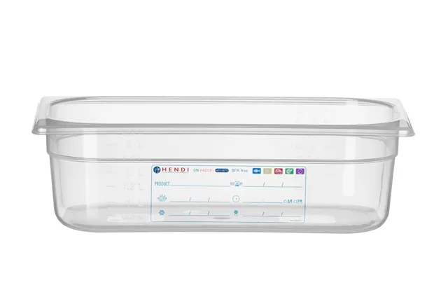 Pojemnik GN 1/3 HACCP, GN 1/3, 4L, transparentny, 325x176x100mm Hendi 880272