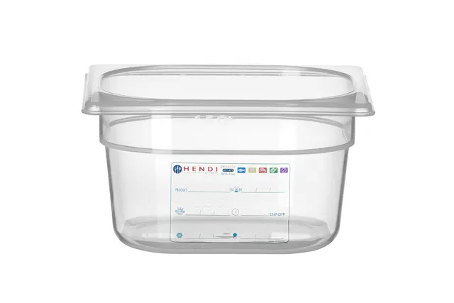 Pojemnik GN 1/6 HACCP, GN 1/6, 1,6L, transparentny, 176x162x100mm Hendi 880470
