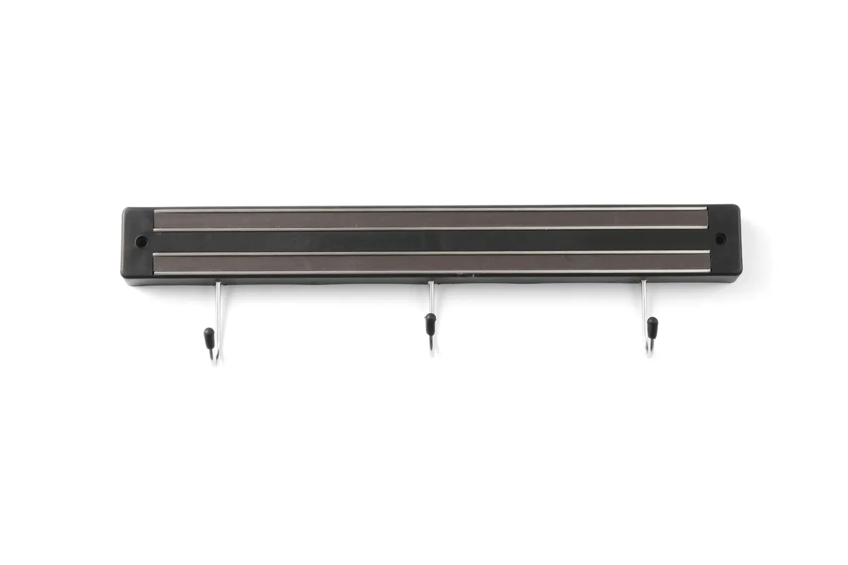 Listwa magnetyczna z haczykami, 3, czarny, 340mm Hendi 820209