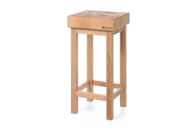 Kloc masarski drewniany z podstawą, 400x400x110mm Hendi 505618