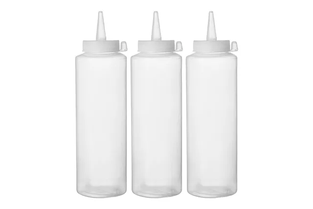 Dyspensery do zimnych sosów - 3 szt., 0,35L, transparentny, 3 szt., ⌀55x205mm Hendi 557853