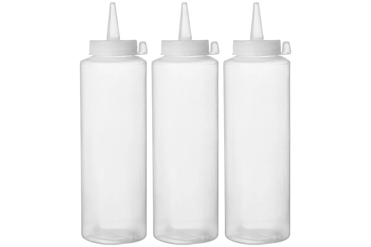 Dyspensery do zimnych sosów - 3 szt., 0,2L, transparentny, 3 szt., ⌀50x185mm Hendi 558058