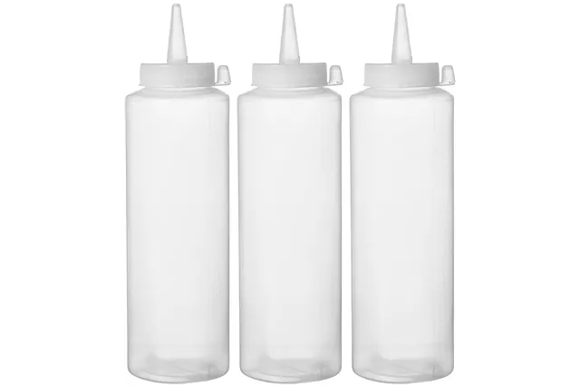 Dyspensery do zimnych sosów - 3 szt., 0,2L, transparentny, 3 szt., ⌀50x185mm Hendi 558058
