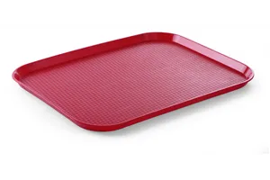 Taca z polipropylenu Fast Food duża, czerwony, 350x450x20mm Hendi 878811
