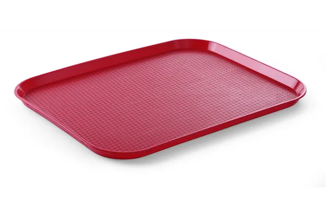 Taca z polipropylenu Fast Food duża, czerwony, 350x450x20mm Hendi 878811