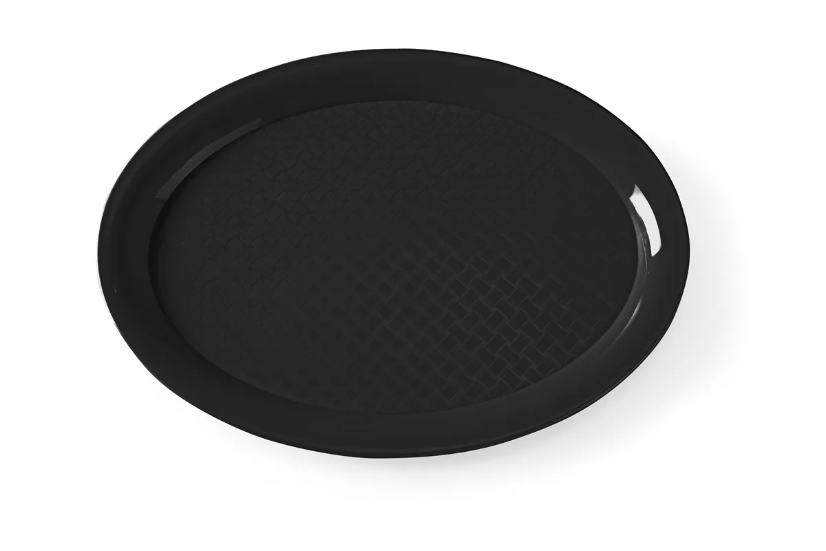 Taca Fast Food z polipropylenu, owalna, czarny, 265x195x15mm Hendi 878552