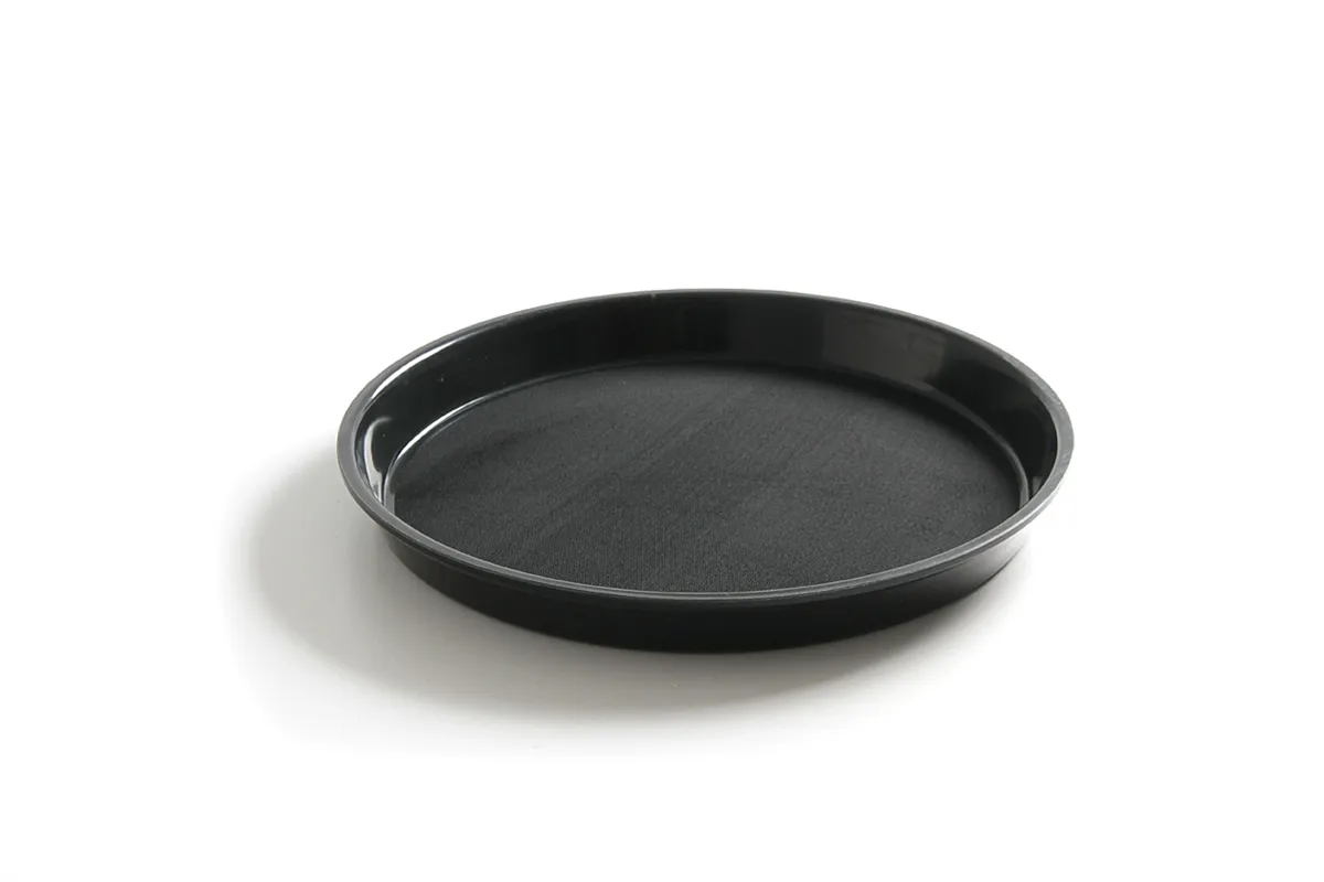 Taca do serwowania z polipropylenu, antypoślizgowa, okrągła, wysoki rant, czarna, ⌀360x39mm Hendi 878408