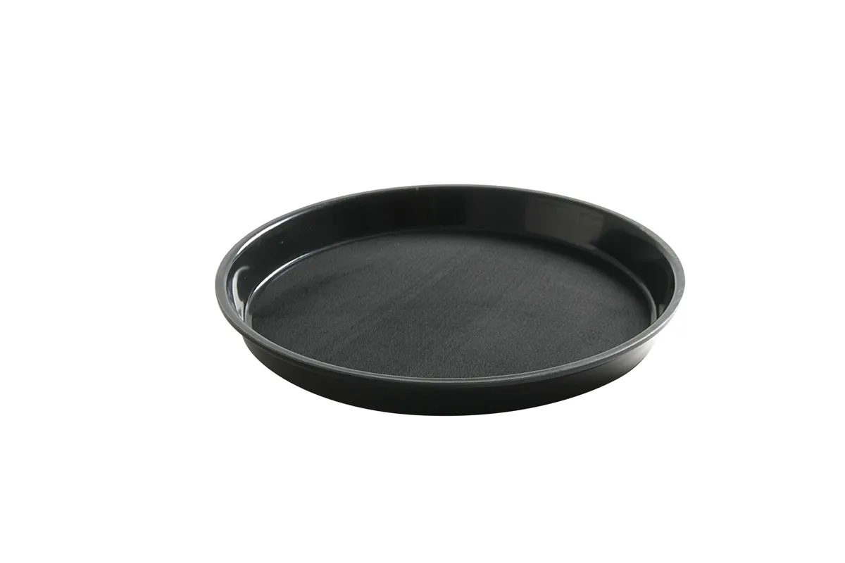 Taca do serwowania z polipropylenu, antypoślizgowa, okrągła, wysoki rant, czarna, ⌀320x37mm Hendi 878606