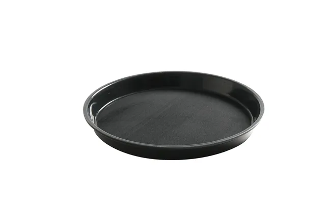 Taca do serwowania z polipropylenu, antypoślizgowa, okrągła, wysoki rant, czarna, ⌀320x37mm Hendi 878606