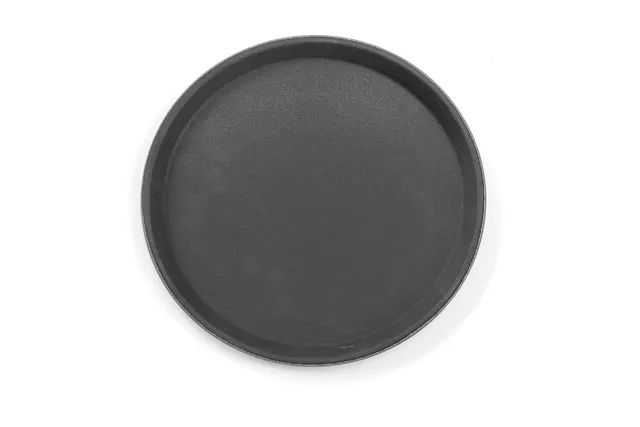 Taca do serwowania z polipropylenu, antypoślizgowa, okrągła, czarna, ⌀280x20mm Hendi 878125