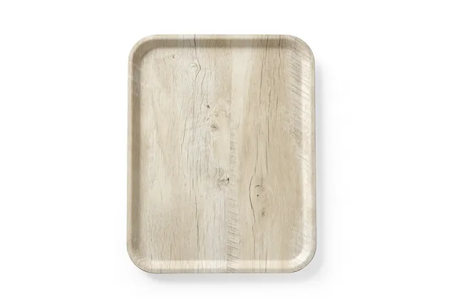 Taca do serwowania z laminatem z melaminy, antypoślizgowa, z wzorem drewna, jasne drewno, 330x430mm AmerBox 508862