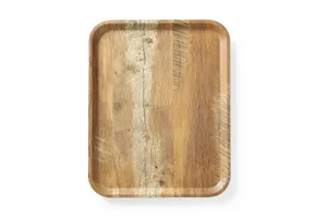 Taca do serwowania z laminatem z melaminy, antypoślizgowa, z wzorem drewna, drewno, 330x430mm AmerBox 508879