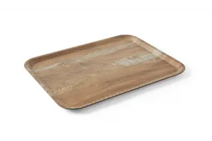 Taca do serwowania z laminatem z melaminy, antypoślizgowa, z wzorem drewna, drewno, 370x530mm AmerBox 508947