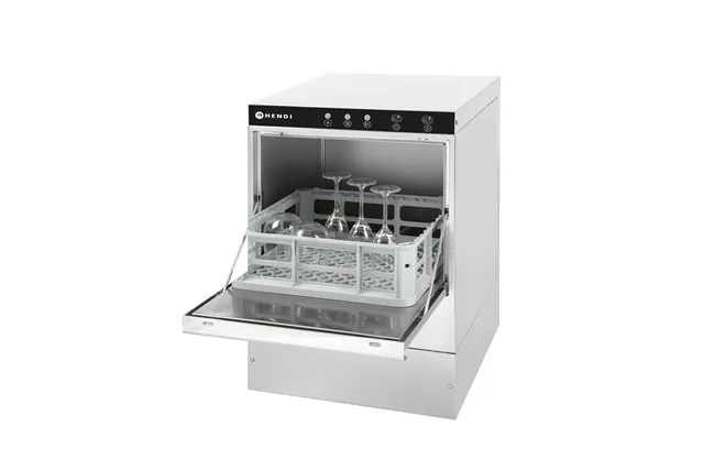 Zmywarka do szkła 40x40 – sterowana elektromechanicznie, 230V/2800W, 470x510x710mm Hendi 230299