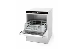Zmywarka do szkła 40x40  z dozownikiem detergentu i pompą spustową 230V/2800W 470x510x710mm Hendi 233023