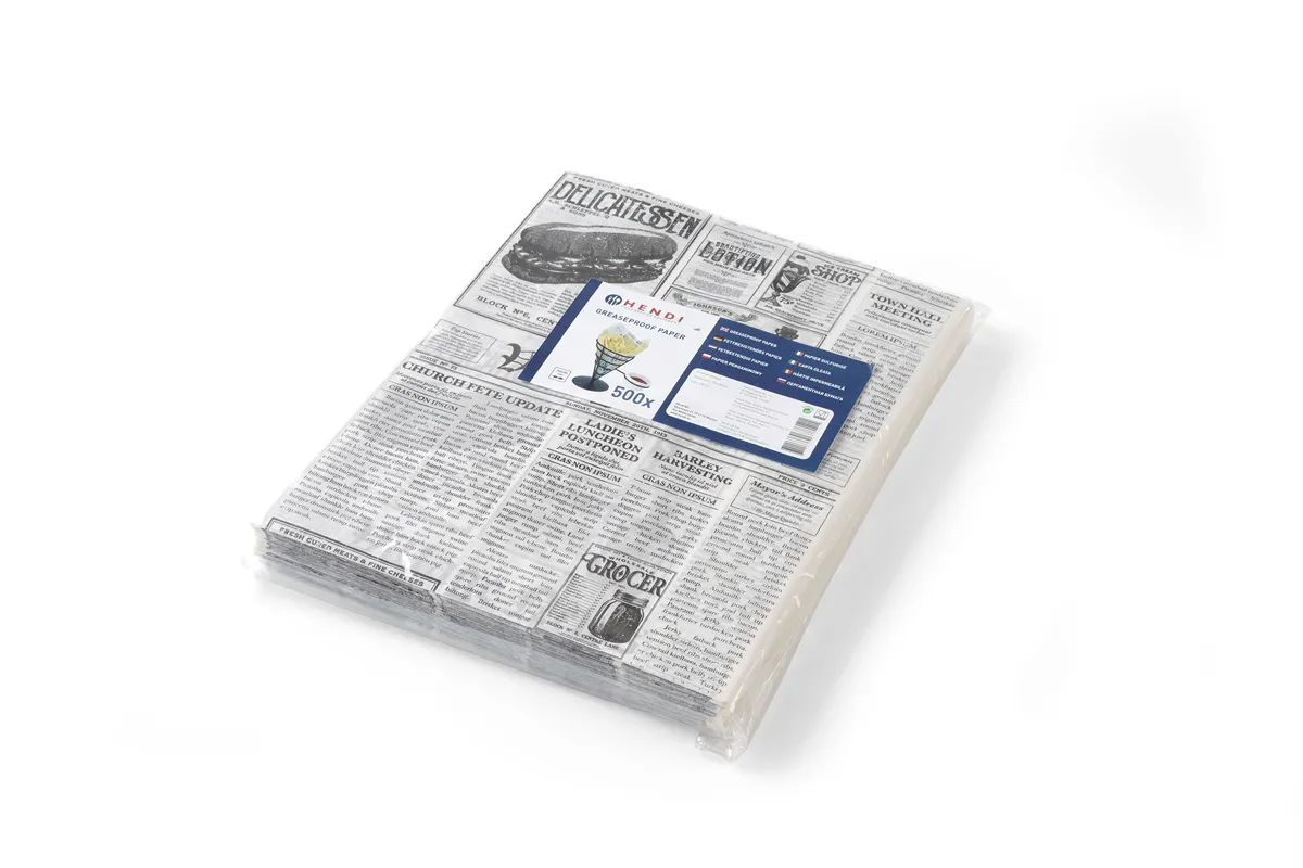 Papier pergaminowy, wydruk gazety, 500 szt., 200x250mm Hendi 678121