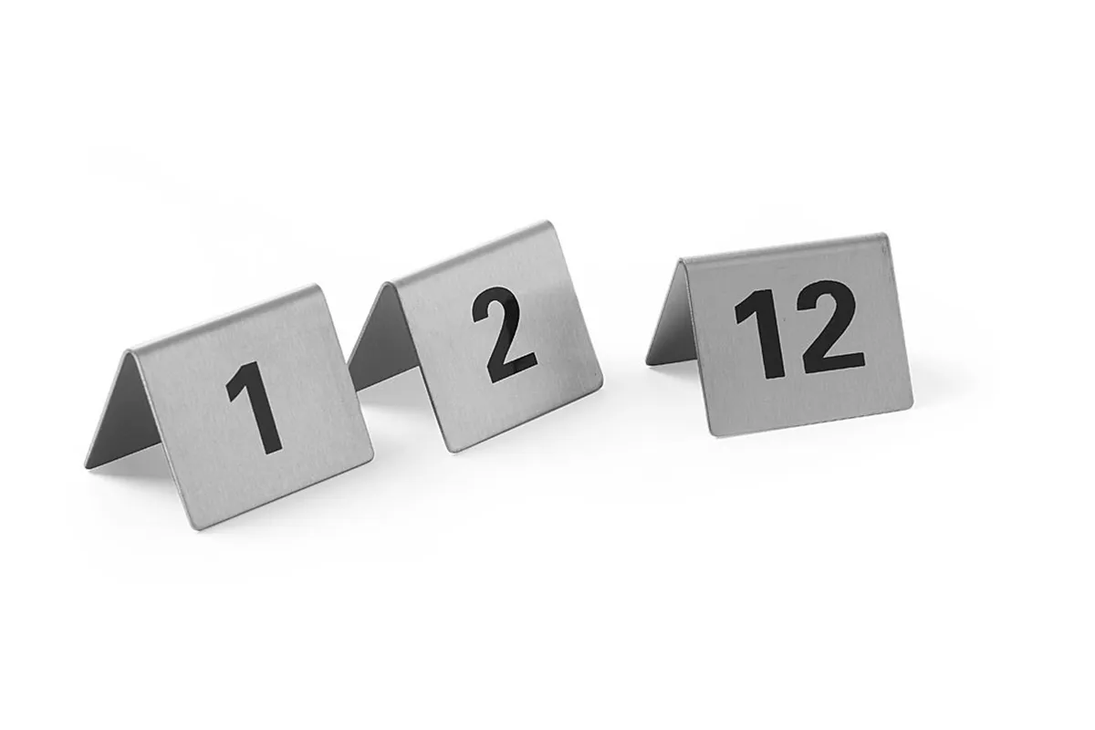 Tabliczka informacyjna z numerem, Numer 1-12, 50x35x40mm Hendi 663844