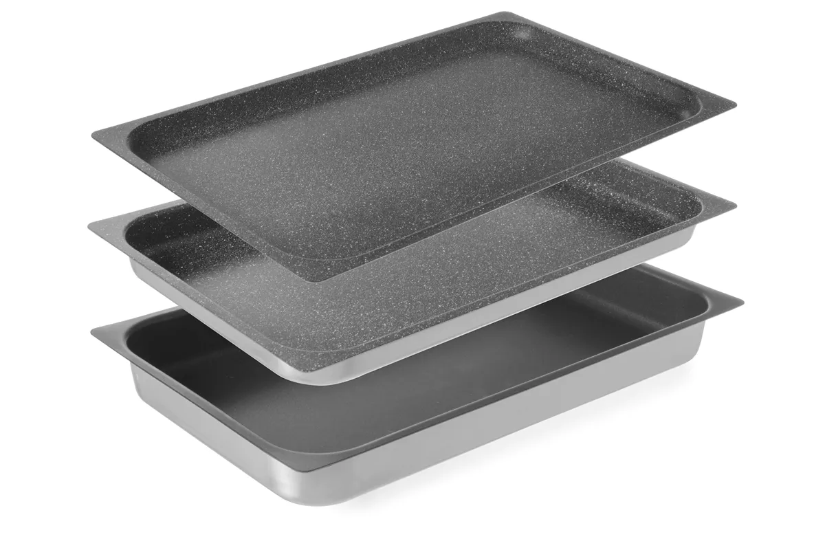 Pojemnik aluminiowy GN 1/1 z powłoką nieprzywierającą, GN 1/1, 530x325x40mm Hendi 805541