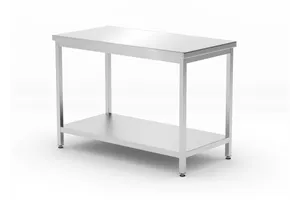 Stół centralny z półką – skręcany, głębokość 600 mm, Profi Line, 1200x600x850mm Hendi 811528
