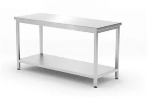 Stół centralny z półką – skręcany, głębokość 600 mm, Profi Line, 1600x600x850mm Hendi 811542