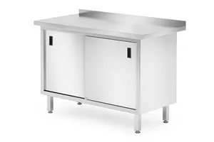 Stół przyścienny szafka z drzwiami suwanymi – spawany, Profi Line, 1200x600x850mm Hendi 811665