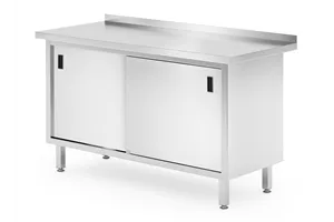 Stół przyścienny szafka z drzwiami suwanymi – spawany, Profi Line, 1400x600x850mm Hendi 811672