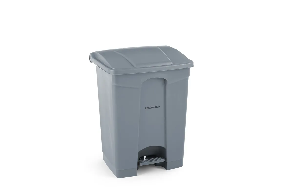 Pojemnik na odpady z pedałem, 87L, jasnoszary, 500x410x815mm AmerBox 691168