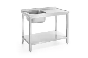 Stół ze zlewem i półką – skręcany gł. 700mm Profi Line Lokalizacja komory - po lewej 1000x700x850mm 1000x700x850mm Hendi 812945