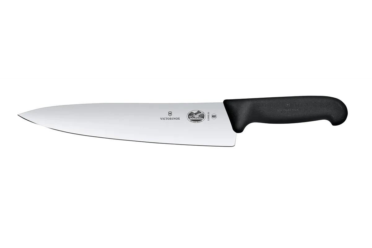 Nóż kuchenny z szerokim ostrzem, czarny, 380mm Victorinox 5.2003.25