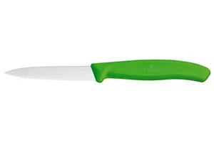 Nóż do jarzyn z ząbkowanym ostrzem, zielony, 190mm Victorinox 6.7636.L114
