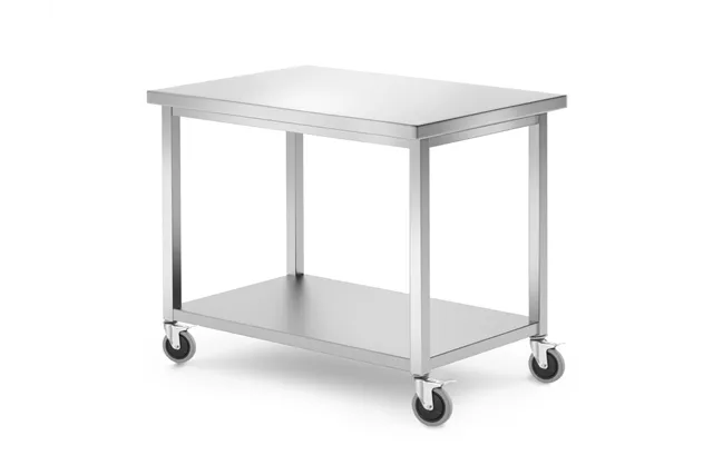 Stół jezdny, z półką – skręcany, Kitchen Line, 1000x700x850 mm, 1000x700x850mm Hendi 815786
