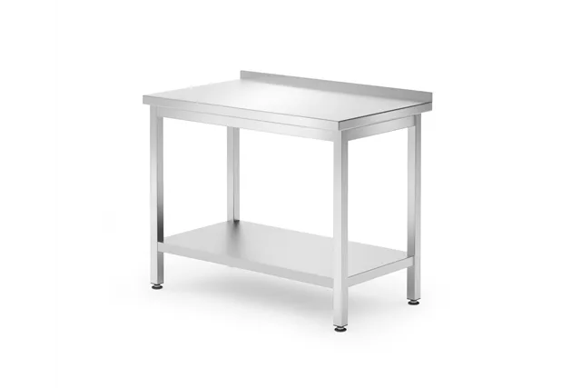 Stół przyścienny z półką – skręcany, głębokość 600 mm, Kitchen Line, 1000x600x850mm Hendi 817278