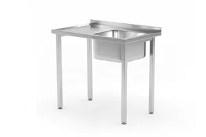 Stół ze zlewem - skręcany, Kitchen Line, zlew po prawej, 800x600x850mm Hendi 816769