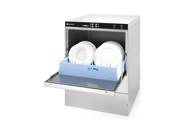 Zmywarka do naczyń 50x50 – sterowana elektromechanicznie, z dozownikiem detergentu, 230V/3600W, 600x570x830mm Hendi 230237