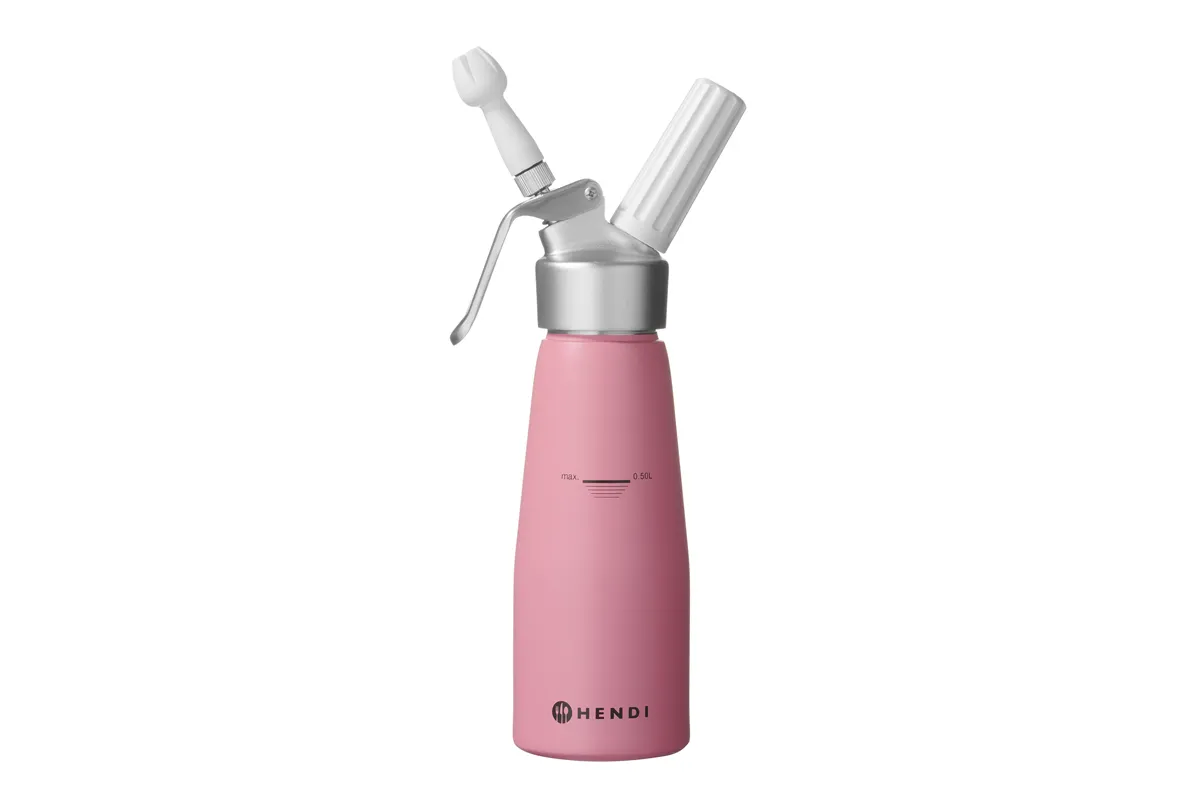 Syfon do bitej śmietany, 0,5L, Pastelowy różowy, ⌀80x260mm Hendi 975886