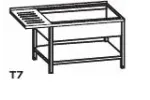 Stół ze zlewem 2-komorowym z wydłużonym ociekaczem, blat zlewowy z podstawą, komora z prawej strony ASTC618C2RTZ