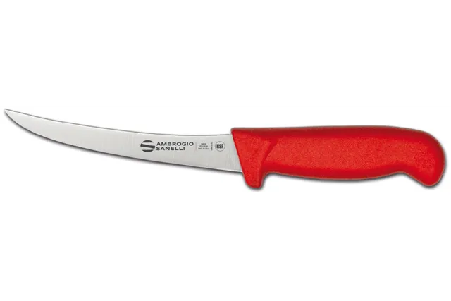 Nóż do trybowania Supra Colore, Supra colore, zakrzywione ostrze, czerwony, 290mm Ambrogio Sanelli S301.015R