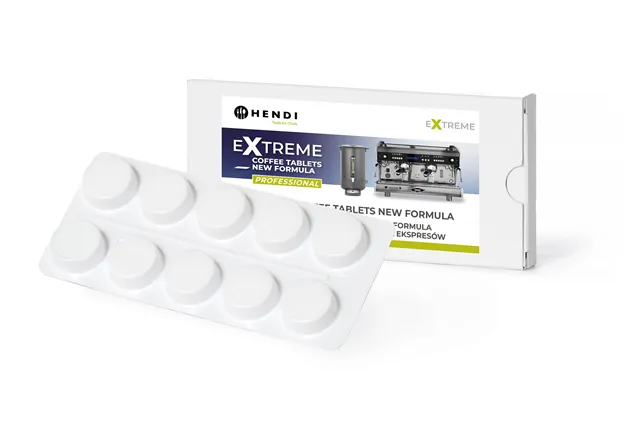 Extreme Coffee Tablets NEW FORMULA profesjonalny środek do mycia ekspresów, 10 tabletek w blistrze Hendi 976654
