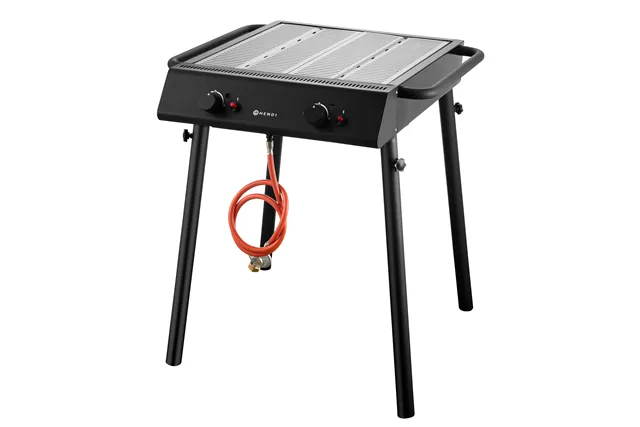 Xantos Black Grill gazowy, czarny, 9,5kW, 770x710x870mm Hendi 148631