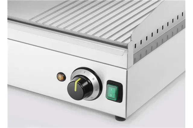 Płyta grillowa w ⅓ żebrowana, Kitchen Line, 2/3 gładka, 1/3 ryflowana, 220-240V/3500W, 697x474x241mm Hendi 154960