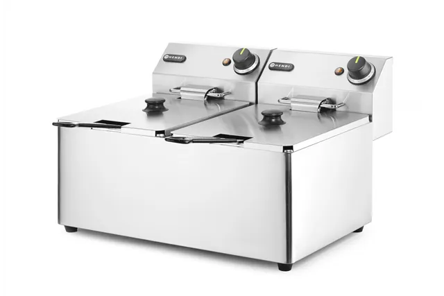 Frytownica 2×8l, Kitchen Line, 16L, 230V/7000W, 542x430x351mm Hendi 205839